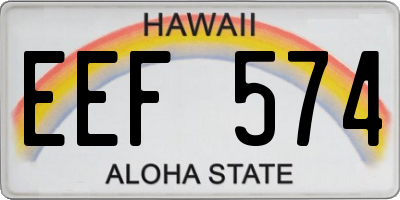 HI license plate EEF574