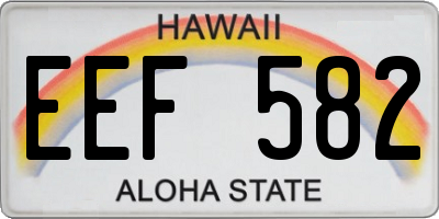 HI license plate EEF582