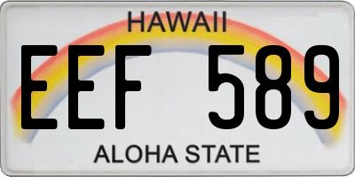 HI license plate EEF589