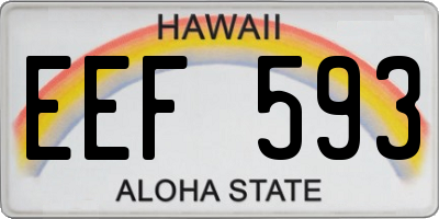 HI license plate EEF593