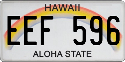 HI license plate EEF596