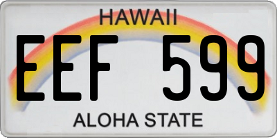 HI license plate EEF599