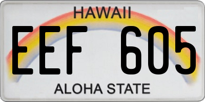 HI license plate EEF605