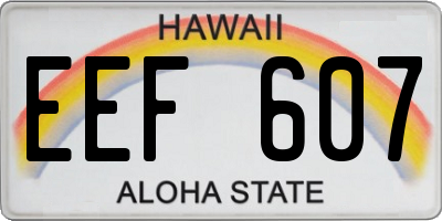 HI license plate EEF607