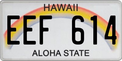 HI license plate EEF614