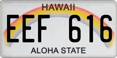 HI license plate EEF616