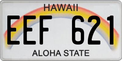 HI license plate EEF621