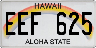 HI license plate EEF625