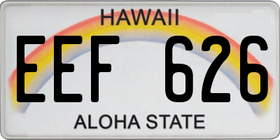 HI license plate EEF626