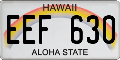 HI license plate EEF630