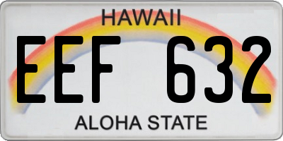 HI license plate EEF632