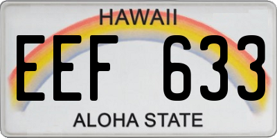 HI license plate EEF633