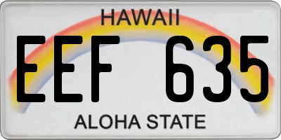 HI license plate EEF635