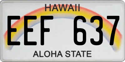 HI license plate EEF637