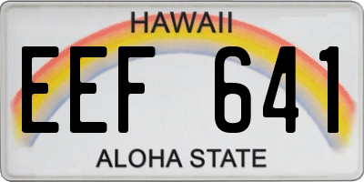 HI license plate EEF641