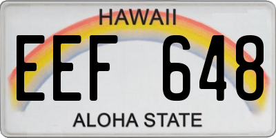 HI license plate EEF648