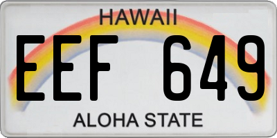 HI license plate EEF649