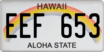 HI license plate EEF653