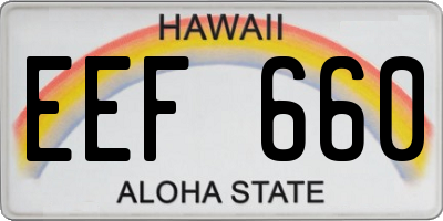 HI license plate EEF660