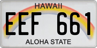 HI license plate EEF661
