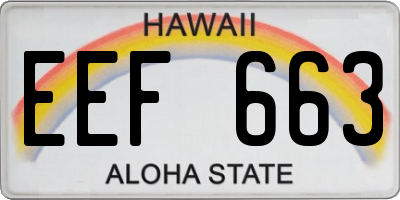 HI license plate EEF663