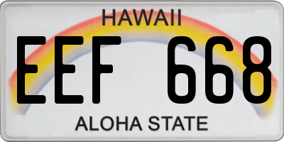 HI license plate EEF668