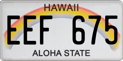 HI license plate EEF675