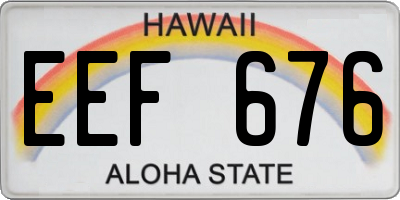 HI license plate EEF676