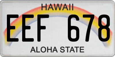 HI license plate EEF678