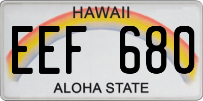 HI license plate EEF680
