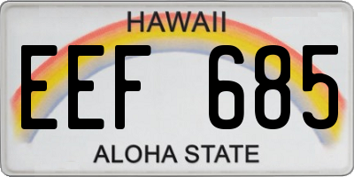 HI license plate EEF685