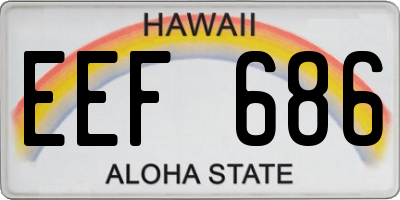 HI license plate EEF686