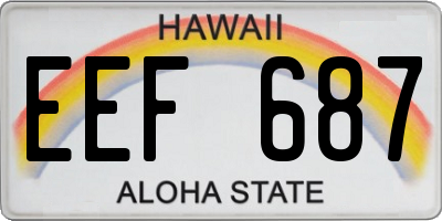 HI license plate EEF687