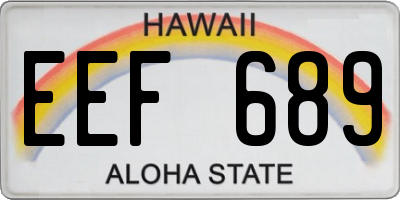 HI license plate EEF689