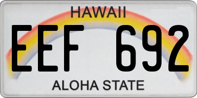 HI license plate EEF692