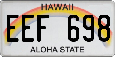 HI license plate EEF698