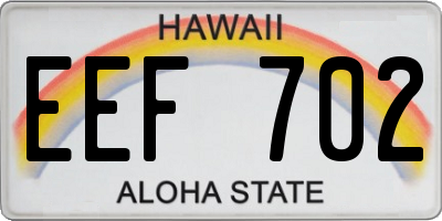 HI license plate EEF702