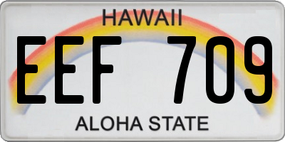HI license plate EEF709
