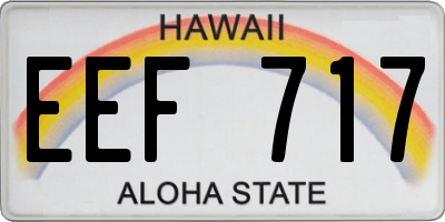 HI license plate EEF717