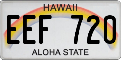 HI license plate EEF720