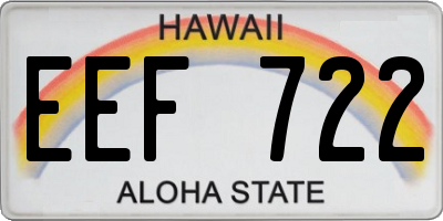HI license plate EEF722