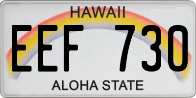 HI license plate EEF730