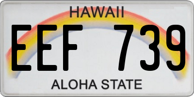 HI license plate EEF739