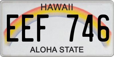 HI license plate EEF746