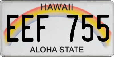HI license plate EEF755