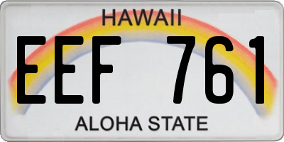 HI license plate EEF761