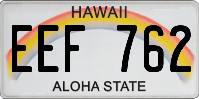 HI license plate EEF762