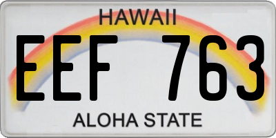 HI license plate EEF763