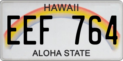 HI license plate EEF764