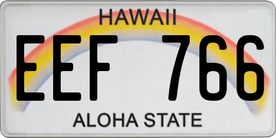 HI license plate EEF766